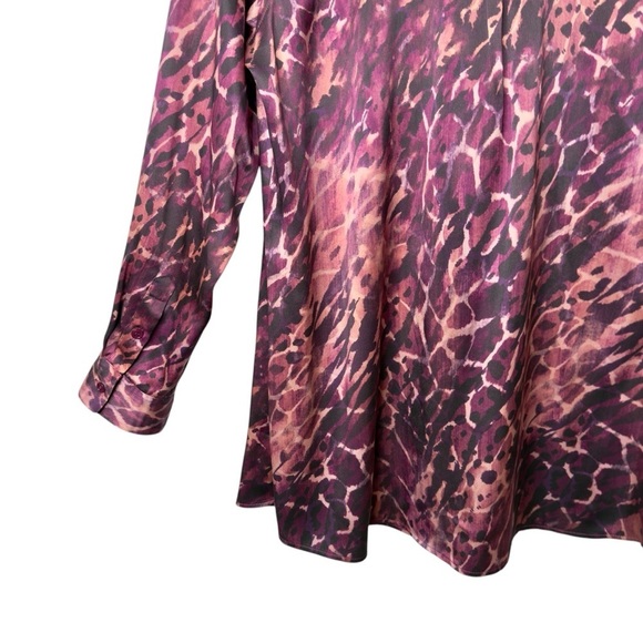 Soft Surroundings Vivi Silk Animal Print Button Up Women’s Flowy Blouse Sz XL - Picture 11 of 11